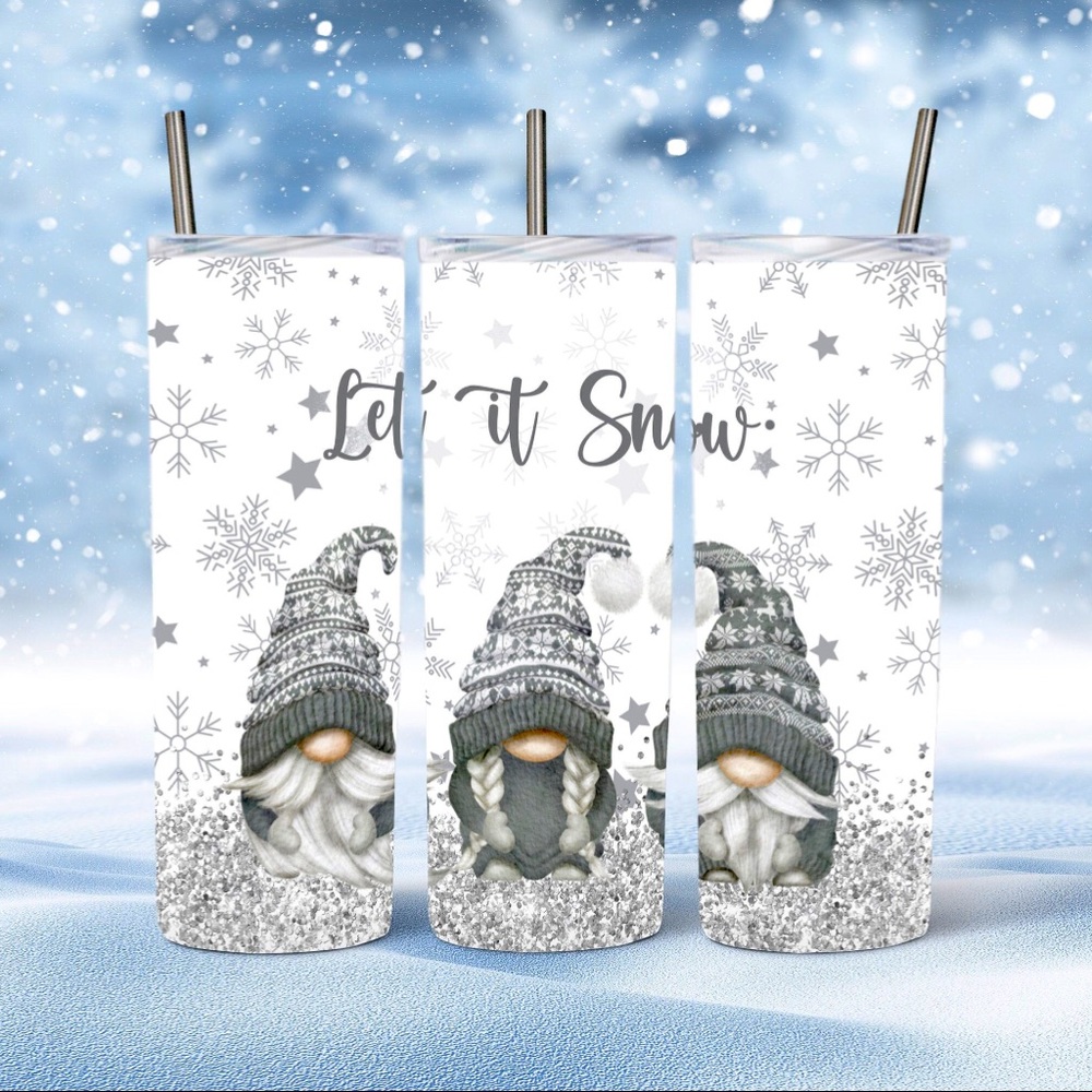 Winter Winter Gnomes Reusable Tumbler